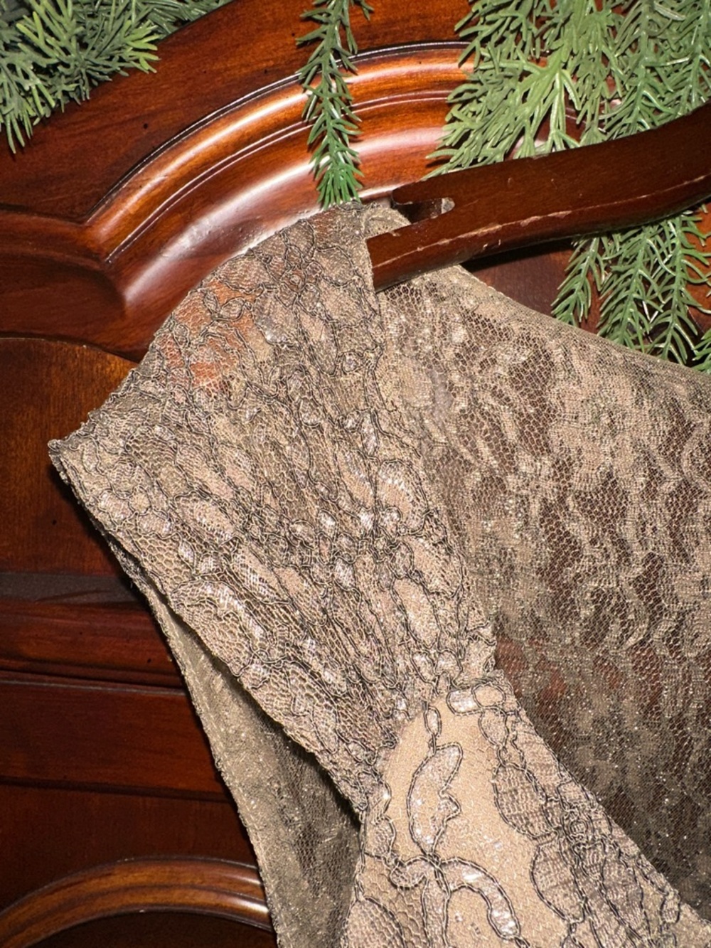 Ever Pretty Bronze Lace Maxi Dress with Satin Waist - Picture 6 of 9